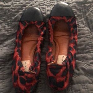 LANVIN Paris Red and Blue Ballet Flats